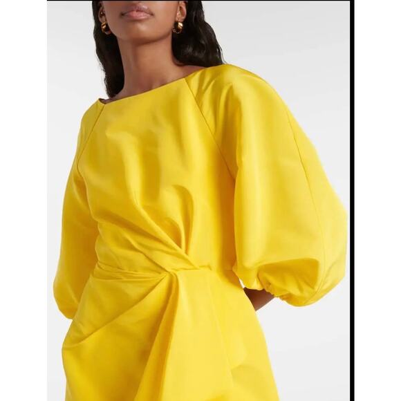 CAROLINA HERRERA Draped Silk Maxi Dress in yellow **see pics for details** - Picture 2 of 13